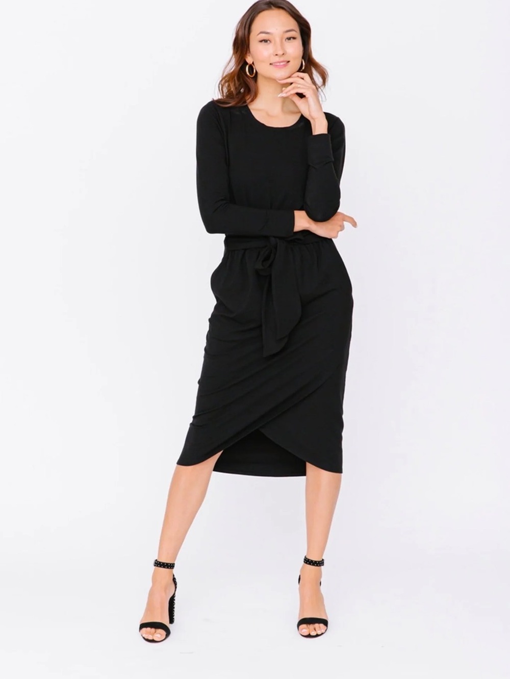 Smash & Tess - The Rebecca Long Sleeve Wrap Dress - Black